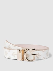 Riem met all-over logo, model 'TIBERIA' van Guess Wit - 21