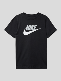 T-Shirt aus reiner Baumwolle mit Label-Print von Nike Grau / Schwarz - 22