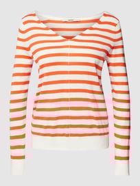 Gebreide pullover met streepmotief van Esprit Oranje - 14