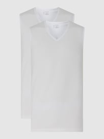 Tanktop met stretch in een set van 2 stuks  van Schiesser Wit - 40