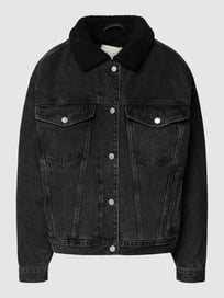 Jeansjack met kraag van teddybont van REVIEW Grijs / zwart - 8