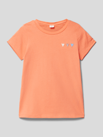 T-shirt met motiefstitching van s.Oliver RED LABEL Oranje - 8