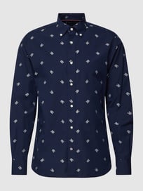 Freizeithemd mit Button-Down-Kragen Modell 'SPACED OUT MONOGRAM' von Tommy Hilfiger Blau / Türkis - 38