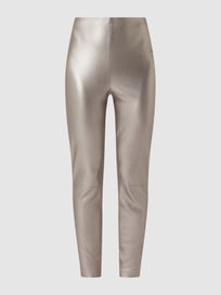 Legging in leerlook  van Oui Grijs / zwart - 14