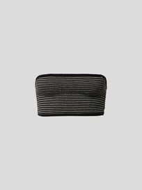 Bandeau-Top aus Kaschmir von Lisa Yang Grau / Schwarz - 12
