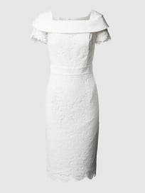 Bruidsjurk met korte mouwen en bloemenborduursels van Apart Glamour Wit - 10