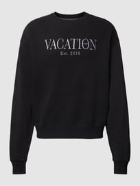 Sweatshirt mit Label-Stitching Modell 'Classic' von On Vacation Grau / Schwarz - 13