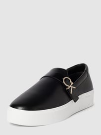 Slip-on-Sneaker aus Leder von CK Calvin Klein Grau / Schwarz - 6