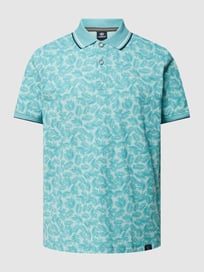 Poloshirt mit Allover-Muster von Lerros Blau / Türkis - 33