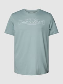 PLUS SIZE T-Shirt mit Label-Print von Jack & Jones Plus Blau / Türkis - 12