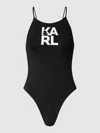 Badpak met labelprint van Karl Lagerfeld Beachwear Grijs / zwart - 40