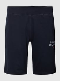 PLUS SIZE bermuda met elastische band en labelstitching van Tommy Hilfiger Big & Tall Blauw / turquoise - 16
