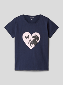 T-shirt met pailletten van Blue Seven Blauw / turquoise - 32