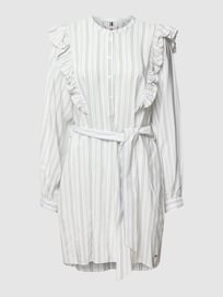 Blousejurk met ruches, model 'VIS STRIPE SHORT FRILL' van Tommy Hilfiger Wit - 2
