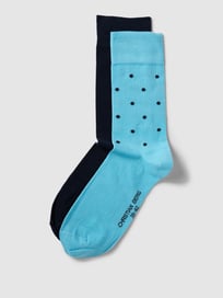 Sokken met labeldetail in een set van 2 paar van Christian Berg Men Blauw / turquoise - 44