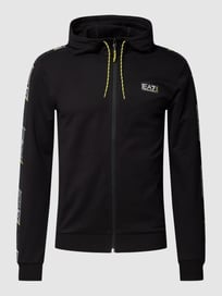 Sweatjacke mit Label-Patch von EA7 Emporio Armani Grau / Schwarz - 46