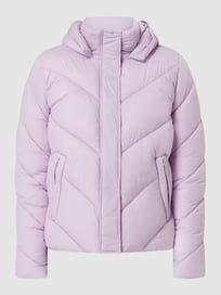 Boxy fit gewatteerd jack met capuchon, model 'Catja' van Saint Tropez Paars - 24