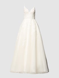 Bruidsjurk met details van kant van Luxuar Wit - 28
