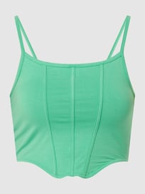 Korte top met vierkante hals, model 'Live' van Only Groen - 1