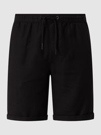 Korte regular fit broek van linnenmix, model 'Aurelius' van !Solid Grijs / zwart - 12