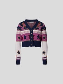 Cropped Cardigan mit Allover-Muster von Paco Rabanne Lila - 27
