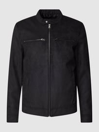 Jacke in Leder-Optik Modell 'WILLOWFAKE' von Only & Sons Grau / Schwarz - 33