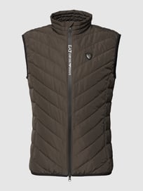Daunenweste mit Label-Patch von EA7 Emporio Armani Grau / Schwarz - 8