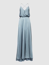 Abendkleid mit Spaghettiträgern von Unique Blau / Türkis - 10
