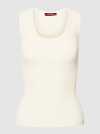 Gebreide top met ribstructuur, model 'PANDA' van Max Mara Studio Wit - 21