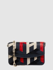 Crossbodytas van leer  van Tommy Hilfiger Blauw / turquoise - 20