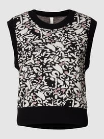 Gebreide pullover met all-over motief van QS by s.Oliver Grijs / zwart - 42