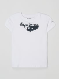 T-shirt van katoen, model 'Celio' van Pepe Jeans Wit - 21