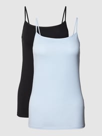 Top met spaghettibandjes in een set van 2 stuks van Schiesser Blauw / turquoise - 48