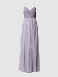 Abendkleid mit Paillettenbesatz von Jake*s Cocktail Lila - 42