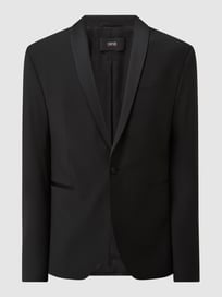Super slim fit smokingjas met scheerwol, model 'Cifestivo'  van Cinque Grijs / zwart - 5