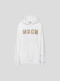 Oversized Hoodie mit Label-Detail von MSGM Weiß - 3