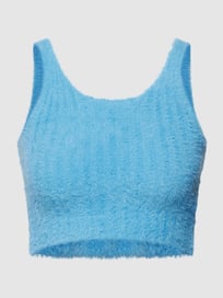 Korte top in gebreide look van Noisy May Blauw / turquoise - 48