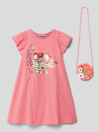 Jurk met motiefprint en pailletten van Mayoral Roze - 48