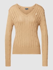Longsleeve mit V-Ausschnitt Modell 'KIMBERLY' von Polo Ralph Lauren Braun - 30