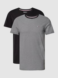 T-Shirt mit Label-Stitching im 2er-Pack von Tommy Jeans Grau / Schwarz - 38