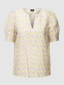 Blouse met all-over labelmotief van JOOP! Geel - 42