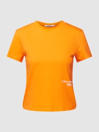 T-shirt met labelprint van Calvin Klein Jeans Oranje - 45