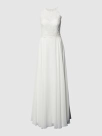 Brautkleid mit floralen Stickereien und Zierperlen von Luxuar Weiß - 39