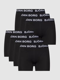 Trunks mit elastischem Logo-Bund im 7er-Pack Modell 'ESSENTIAL' von Björn Borg Grau / Schwarz - 34