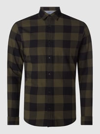 Regular fit vrijetijdsoverhemd van twill, model 'Gingham' van Jack & Jones Groen - 25