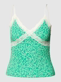 Crop Top mit Spitzenbesatz von REVIEW Blau / Türkis - 32