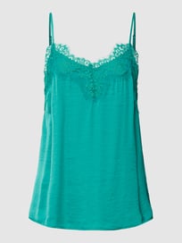 Blousetop met kant, model 'VICAVA' van Vila Blauw / turquoise - 23