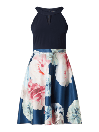 Cocktailjurk met bloemenmotief van Swing Blauw / turquoise - 41
