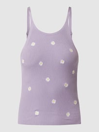 Gebreide top met bloemenborduursels, model 'Daisy'  van Only Roze - 15
