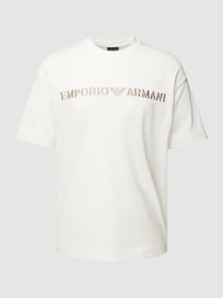 T-Shirt mit Label-Stitching von Emporio Armani Weiß - 12